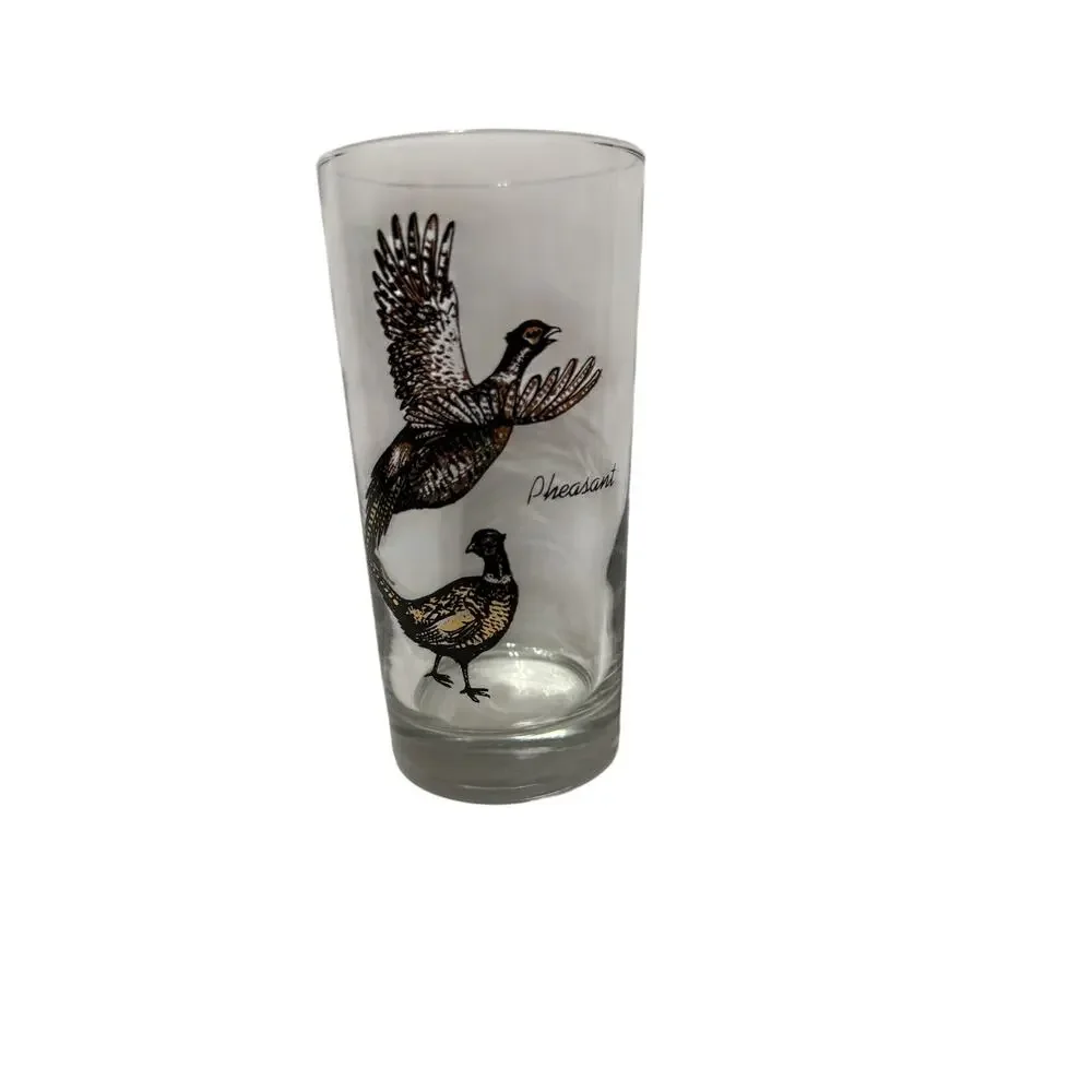 VTG MCM Sportsman Game Bird Highball Barware Glasses (Set of 6)
